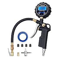 AstroAI Digital Tire Pressure Gauge with Inflator, 250 PSI Air Chuck & Compressor Accessories Heavy Duty with Quick Connect Coupler, 0.1 Display Resolution, Car Accessories, 1pack