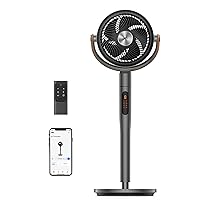 smart Pedestal Fan with Remote, 120°+105° Omni-directional Oscillating Floor Fans with Wi-Fi/Voice Control, 43'' Quiet Standing Fan for Home Bedroom, 6 Modes, 8 Speeds, PolyFan 513S