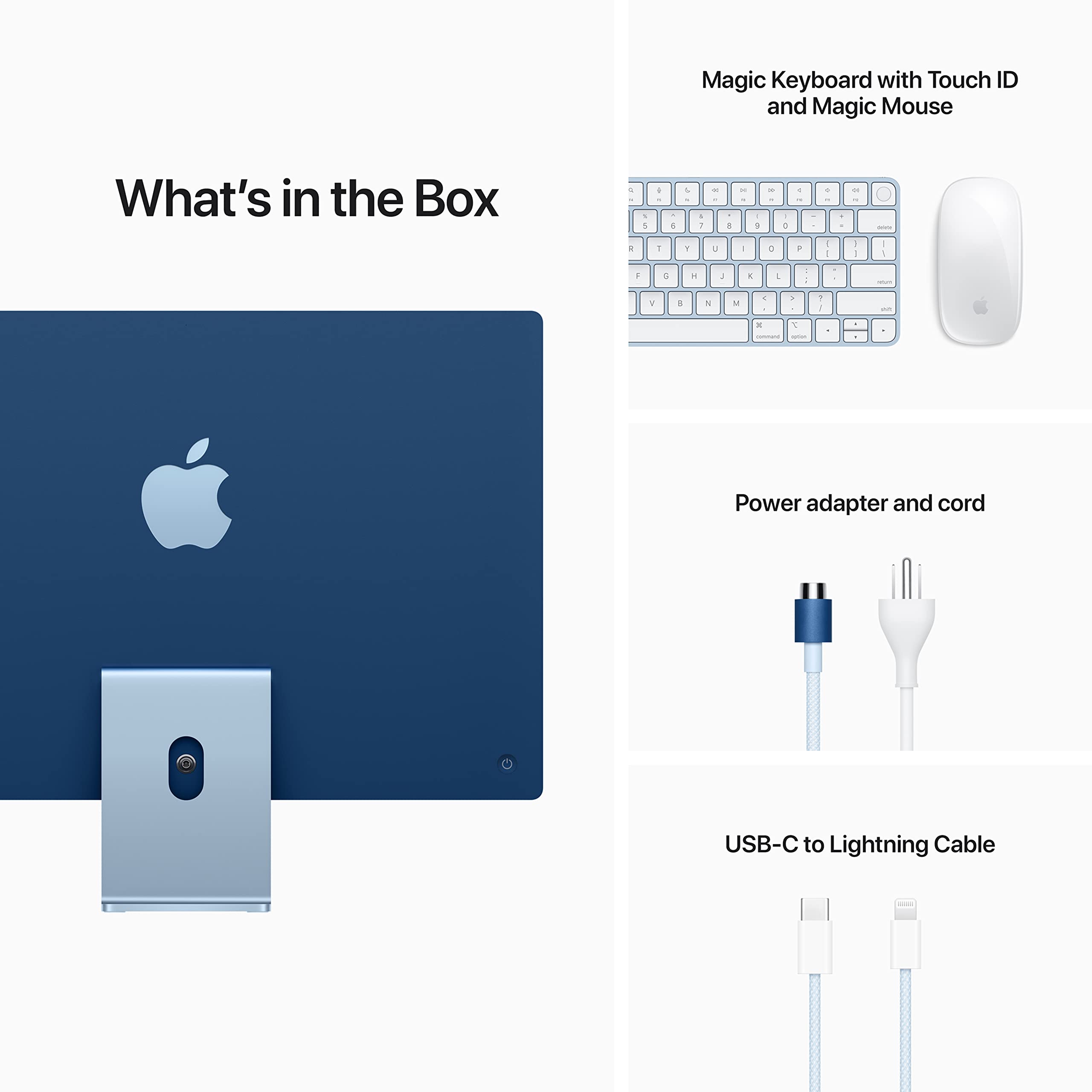 Apple 2021 iMac (24-inch, M1 chip with 8‑core CPU and 8‑core GPU, 8GB RAM, 512GB) - Blue