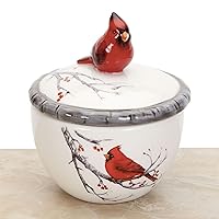 Ceramic Cardinal Trinket Box - Cardinal Keepsake and Jewelry Box - Home Décor