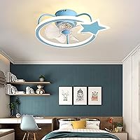Ceiling Fans Withps,Star Ceiling Fan with Light and Remote Control with App for Child Ceiling Fans Silent Motor Dimmable Led for Child Bedroom Ceiling Fans/Blue
