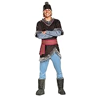 Kristoff Costume for Adults, Disney Frozen Men's Character Outfit, Tunic with Hat, Belt and Pants and Boot Covers