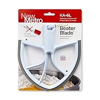 New Metro Design KA-6L Plastic Beater Blade works w/ most KitchenAid 6 Qt Bowl-Lift Stand Mixers, (Grey)