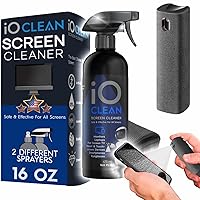 Screen Cleaner (16 oz) & Mini Screen Cleaner Spray (0.3 oz) – Bundle of 2 – Premium Shine – 2 Complete Sets of Cleaners – Microfiber Cloth