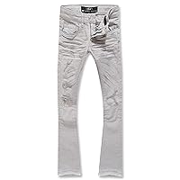 Jordan Craig Boys Stacked with Shreds Jeans (Light Grey)