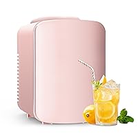 HealSmart Portable Mini Fridge, 4 Liter 6 Can Cooler and Warmer Compact Refrigerators 100% Freon-Free & Eco Friendly for Drinks, Food, Pink