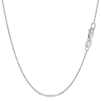 Jewelry Affairs 18k White Gold Cable Link Chain Necklace, 0.7mm