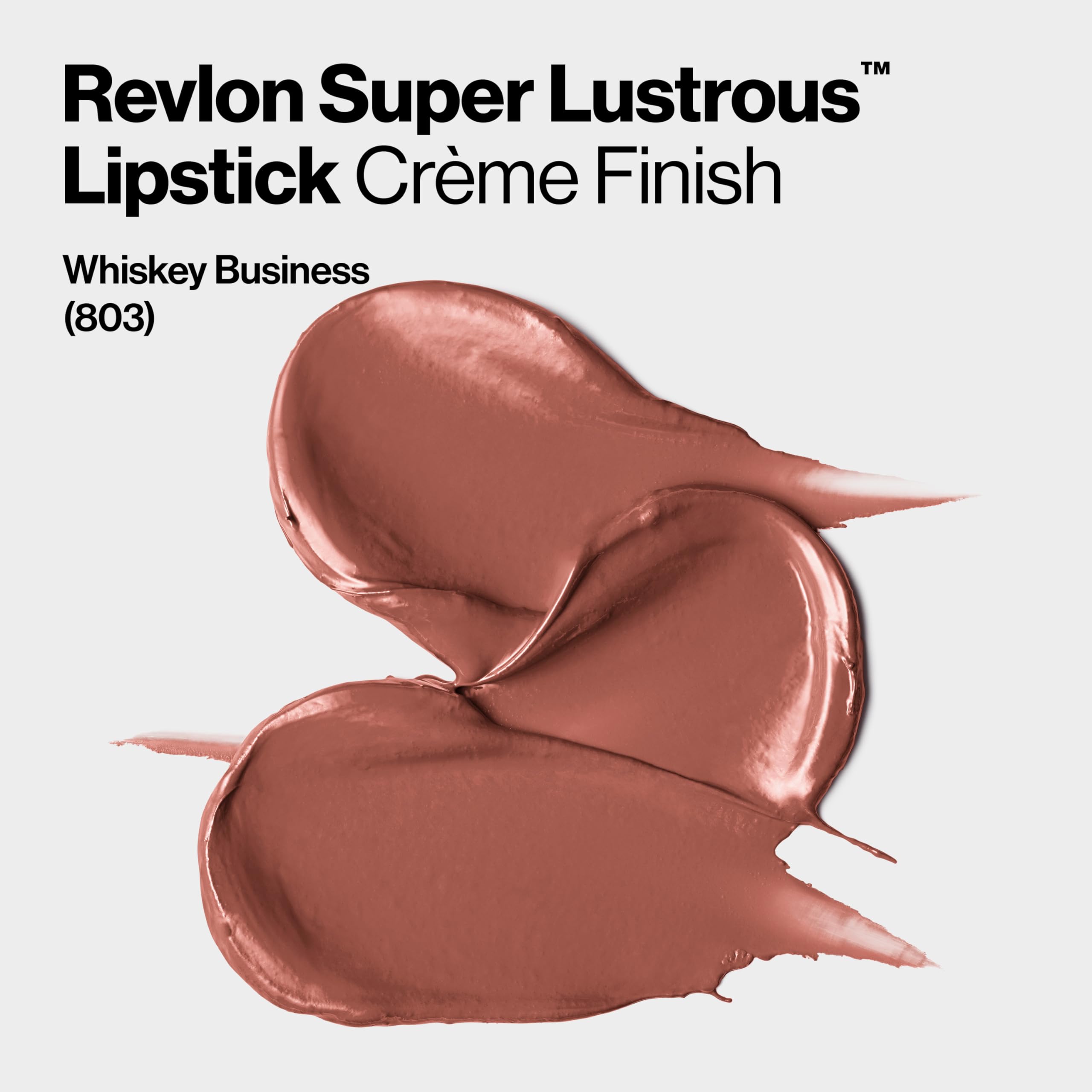 REVLON Lipstick, Super Lustrous Lipstick, Creamy Formula For Soft, Fuller-Looking Lips, Moisturized Feel, 803 Whiskey Business, 0.15 oz