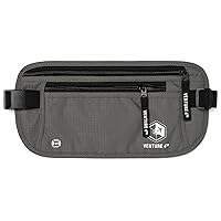 VENTURE 4TH Travel Money Belt - Slim Passport Holder RFID Blocking Travel Pouch to Protect Cash, Credit Cards and Travel Documents