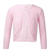 YiZYiF Kids Girls' Knit Long Sleeve Button Closure Bolero Cardigan Shrug Sweater