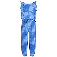 Nautica girls Sleeveless Jumpsuit, Full Length Romper With Cinched Waist & Button ClosureJumpsuit