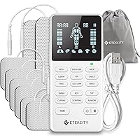 TENS Unit Muscle Stimulator Machine FSA HSA eligible with 4 Channels 8 Electrode Pads,Pain Relief Therapy for Back, Period Cramp, Sciatica,Nerve,Rechargeable Electric Medical Physical Therapy