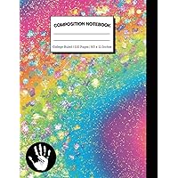 Left Handed Notebook: Left Handed College Ruled Notebook | 110 pages, 8.5 x 11 inches | Cute Glitter Cover (Yiddish Edition)