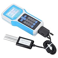 Qiangcui Soil Tester, 7-in- Soil pH Meter Kit with Moisture, Temperature, Conductivity, Nitrogen, Phosphorus and PH Test, LCD Display Soil Moisture Meter with Carry Box for 鈥婸etrochemical, Agriculture