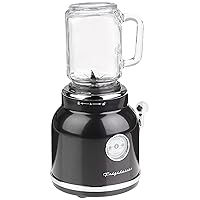 ESMM100-BLACK Retro Smoothie Maker Personal Blender with Mason Jar, Perfect for Shakes and Smoothies, Countertop, Dishwasher Safe, BPA-Free, High Power 300W, Black