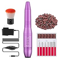20000RPM Professional Electric Nail File Portable Manicure Pedicure Machine Kit for Acrylic Gel Nails with Sanding Bands,Nail Drill Bits and Brush