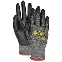 D-ROC JD580 18-Gauge HPPE Blend Polyurethane Palm Coated Gloves - Cut Level 2, Puncture Level 3, Abrasion Level 4, Size 8 (12 Pairs)