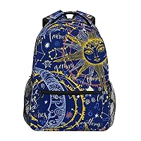 ALAZA Zodiac Moon Sun Backpack for Women Men,Travel Casual Daypack College Bookbag Laptop Bag Work Business Shoulder Bag Fit for 14 Inch Laptop