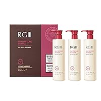 RGIII Hair Regeneration Clinic Shampoo with Purified Red Ginseng Saponin & 6 Naturally Derived Ingredients for Hair Loss/Regrowth/Strengthening/for both Men & Woman 3pc Set (17.58oz /ea x 3)