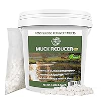 Pond Sludge Remover - 5LB Natural Muck Reducer Tablets, Muck Sludge Away, Odor Control&Clear Water for Outdoor Ponds&Lakes, Safe for Aquatic Life, Wildlife&Recreation, Treats up to 30000 Sq Ft