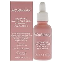Hydrating Hyaluronic Acid And Vitamin C Face Serum - Instantly Hydrates And Plumps Skin - Intensely Boosts Brightness And Collagen Production - Even-Toned And Radiant Formula - 1 Oz
