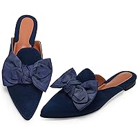 Rilista Mules for Women Slip On Comfortable Pointed Toe Womens Loafers Women's Flats for Women's Mules & Clogs