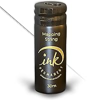 Black Brow Mapping String [100 Ft Bottles - 30 m] Pre-Inked Mapping String for Permanent Makeup and Microblading Supplies | Brow Mapping Kit | Mapping String for Brow Mapping (Black)