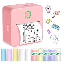 Mini Pocket Bluetooth Printer-Portable Thermal Printer with 10 Roll Papers for Journal/DIY Scrapbook/Travel/Notes/Lists/Label/Memo, Receipt Printer for Children Women Gifts Kids Christmas iOS&Android