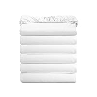 (6-Pack) Luxury Fitted Sheets! Premium Hotel Quality Elegant Comfort Wrinkle-Free 1500 Premier Hotel Quality 6-Pack Fitted Sheet with Storage Pockets on Sides, Twin/Twin XL Size, White