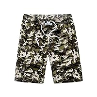 Men's Camo Quick Dry Swim Trunks Printed Beach Board Shorts with Pockets Mesh Lining Bathing Suits Swimwear