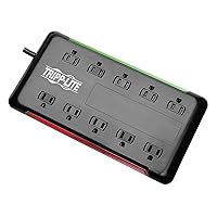 Tripp Lite 10-Outlet Surge Protector Power Strip 6ft Cord 2880 Joules Black $100K Insurance (TLP1006B)