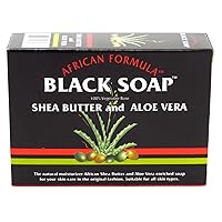 African Formula Black Soap 3.5 Ounce Shea Butter & Aloe Vera (103ml) (2 Pack)