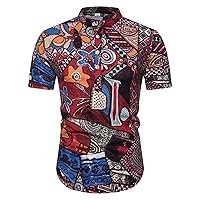 Hawaiian Shirts for Men Short Sleeve Regular Fit Mens Floral Shirts Casual Button Down Aloha Shirt Tops for Men