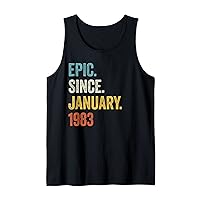 40 Years Old Epic Since January 1983 40th Birthday Tank Top