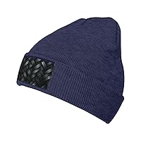 Beanie for Men Women Crosshatch Warm Winter Knit Cuffed Beanie Soft Warm Ski Hats Unisex