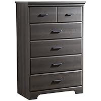 South Shore Versa Collection 5-Drawer Dresser, Gray Maple with Antique Handles