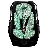 Baby Car Seat Head and Body Support,2-in-1 Reversible CarSeat Insert,Soft Cushion for Stroller, Swing, Bouncer,Green Sage