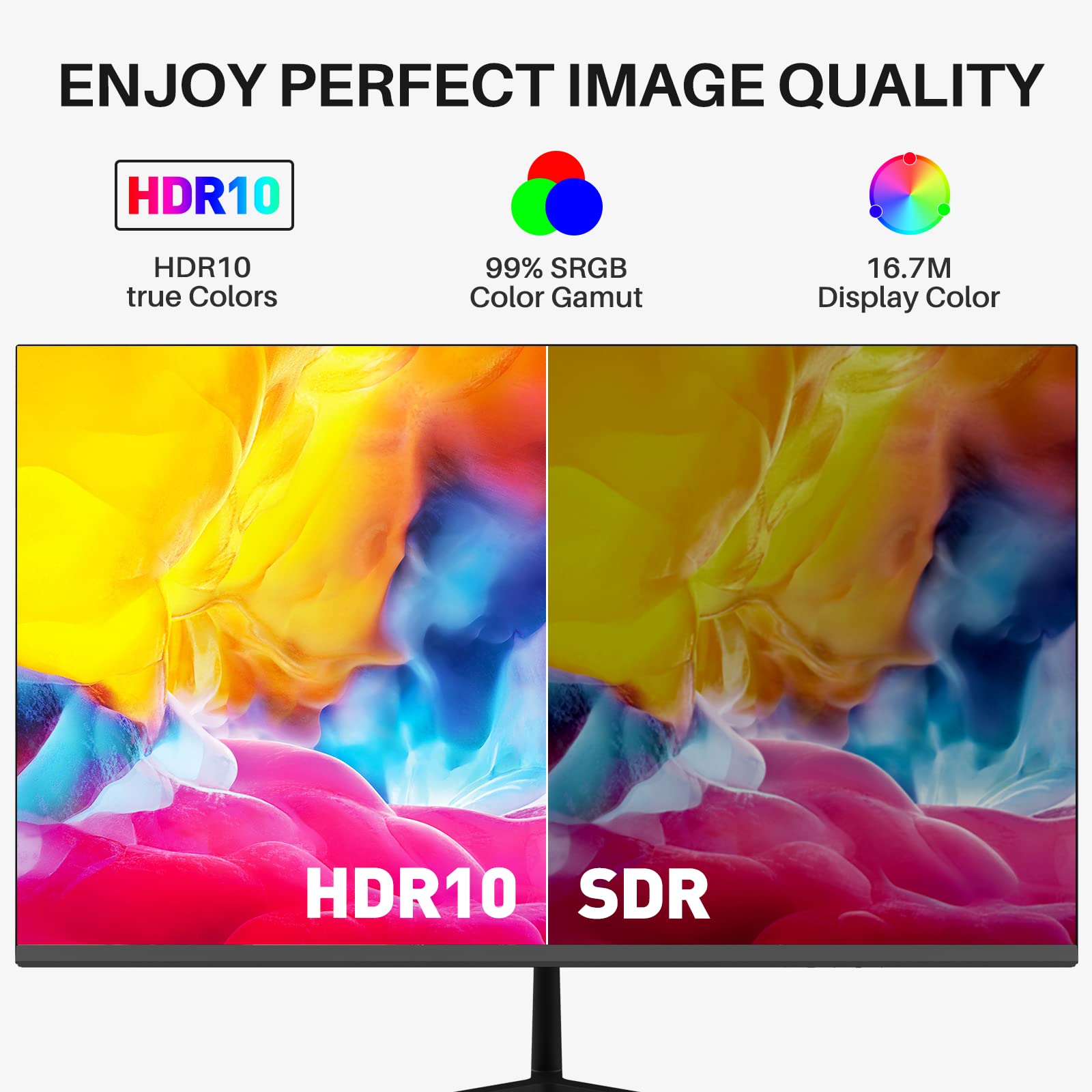SANSUI Monitor 24 inch 100Hz IPS USB Type-C FHD 1080P Computer Display Built-in Speakers HDMI DP HDR10 Game RTS/FPS Tilt Adjustable for Working and Gaming (ES-24X3 Type-C Cable & HDMI Cable Included)