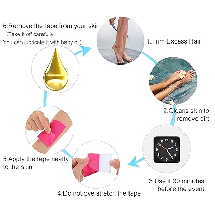 6 Rolls Kinesiology Tapes Athletic Elastic Kneepad Muscle Tape Pre Wrap Tape for Foam Underwrap Tape for Waterproof Joints Ankle Wrists Knees Sports Activities Tapes (Assorted Colors,Classic Pattern)