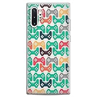 Case Compatible with Samsung S24 S23 S22 Plus S21 FE Ultra S20+ S10 Note 20 S10e S9 Game Lover Controller Flexible Silicone Manly Gamer Top Print Boy Slim fit Clear Design Cute Green Funny Art