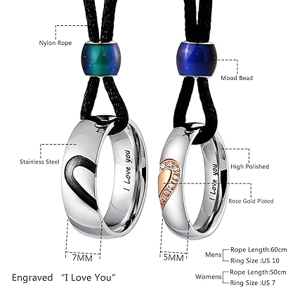 Aienid Couple Necklace Pendant,King Queen Tungsten Steel Pendant Necklace for Wedding