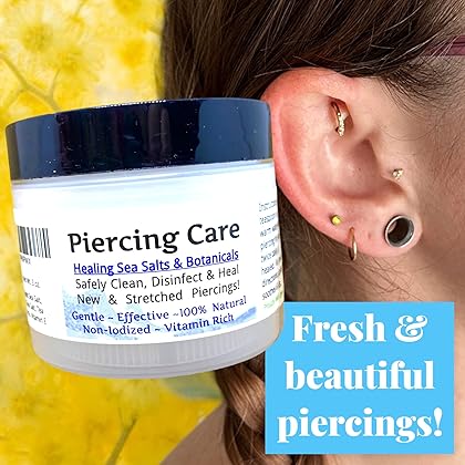 Urban ReLeaf PIERCING CARE ! Healing Sea Salts & Botanical AFTERCARE ! Safely Clean & Heal New & Stretched Piercings. Effective Non-iodized. Vitamin Rich. Dead Sea Salt & Botanicals (1)