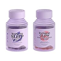 Lemme Sleep & Glow Bundle - Sleep Gummies, a Drug-Free Nighttime Aid & Glow Biotin & Collagen Hair Gummies for Strong, Thick Hair & Reduced Shedding - Vegan, Gluten/Gelatin Free, Non-GMO - 60 Ct. Each