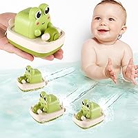 Cute Wind-up Bath Toys for Toddlers 1-3, Floating Wind Up Animal Toys for 1 Year Old Boy Girl, New Born Baby Bathtub Water Toys, Preschool Toddler Pool Toy (Green Frog 1 Pcs)