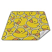 Yellow Rubber Duck Oversized Beach Blanket Waterproof Sandproof Picnic Mat Lightweight & Durable Quick Drying Picnic Blanket for Camping Travel Music Festival