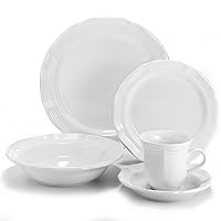 Mikasa French Countryside 40-Piece Dinnerware Set, Service for 8, White