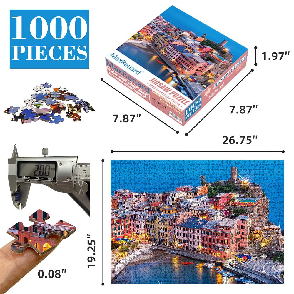 BUSCBEAR Toy 1000 Pieces Jigsaw Puzzle Game Landscape Cinque Terra