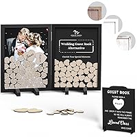GLM Wedding Guest Book Alternative with Sign, 160 Hearts and 4 Large Hearts, Guest Book Wedding Reception, Wedding Decorations for Reception, Wedding Decor (Gray)