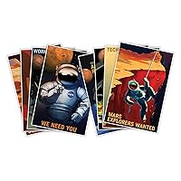 The Complete Set of Eight (8) NASA Mars Explorers Wanted Space Travel Recruitment Posters | Art Print Wall Decor (457 x 610 mm) 18 x 24 inches