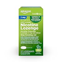 Amazon Basic Care Nicotine Polacrilex Mini Lozenge, 2 mg (Nicotine), Stop Smoking Aid, Mint Flavor, 27 Count